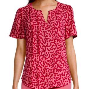 Liz Claiborne Women's Split Crew Neck Short Sleeve Blouse Size PXXL